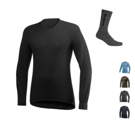 Maillot Crew Neck Woolpower avec chaussettes offertes