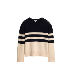 Pull marin rayé en coton et laine Femme Aigle