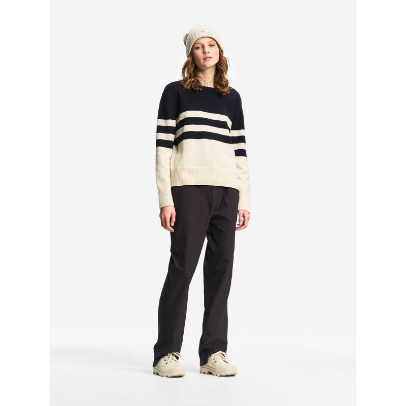 Pull marin rayé en coton et laine Femme Aigle