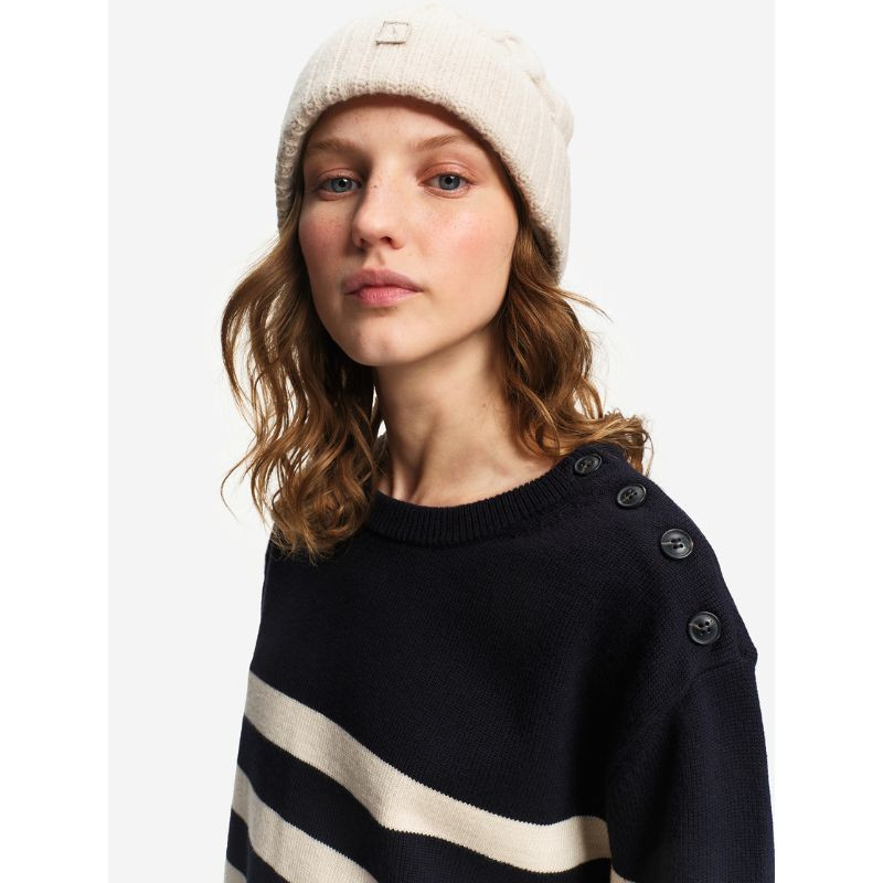 Pull marin rayé en coton et laine Femme Aigle