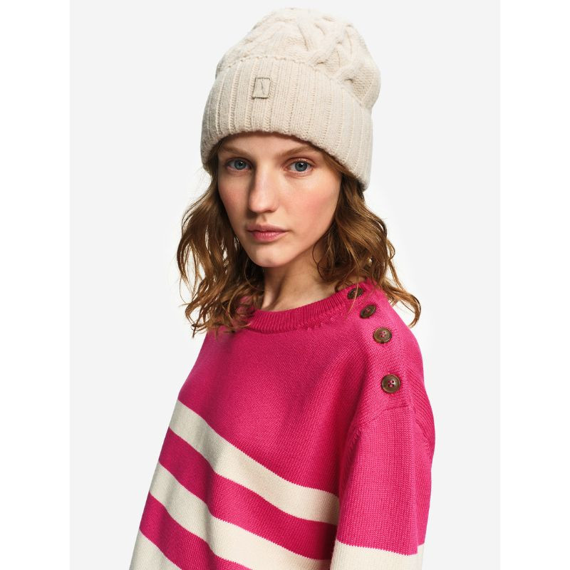 Pull marin rayé en coton et laine Femme Aigle