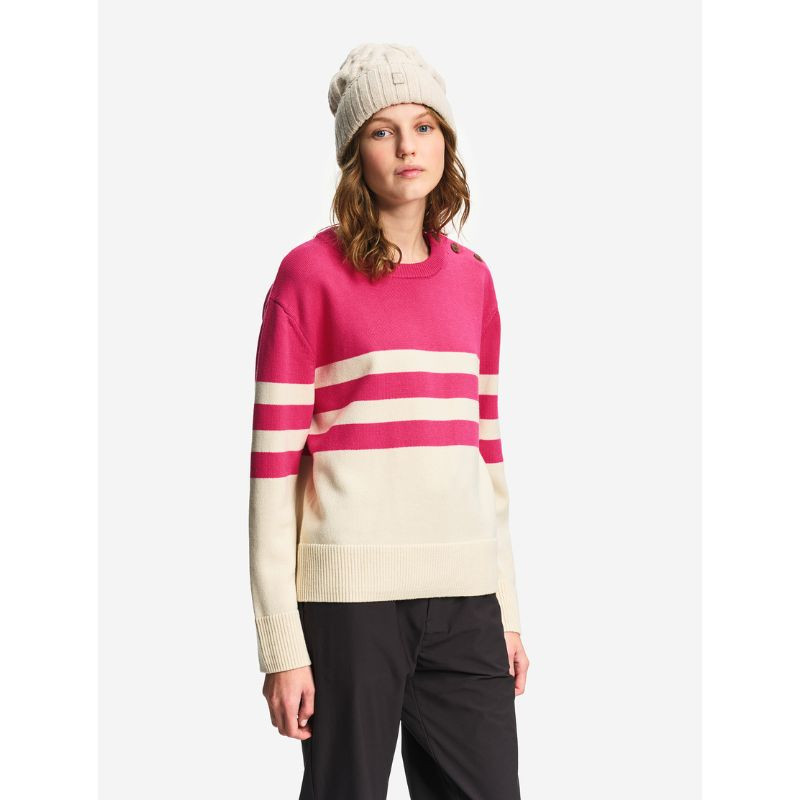 Pull marin rayé en coton et laine Femme Aigle