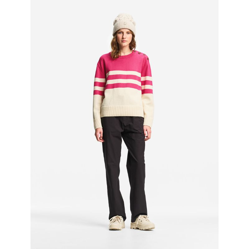 Pull marin rayé en coton et laine Femme Aigle