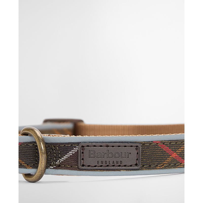 Barbour reflecterende hondenhalsband met tartanpatroon