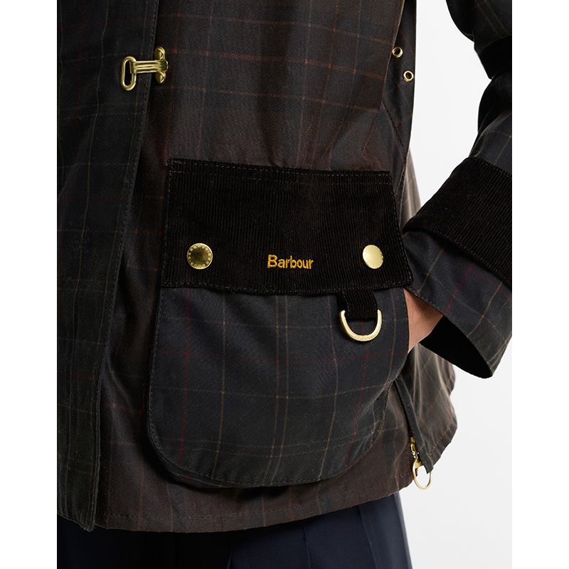 Veste huilée Hazelwood tartan femme Barbour