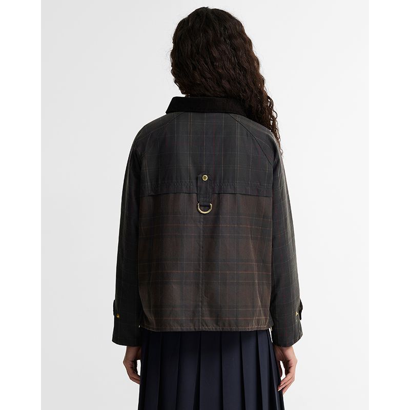 Veste huilée Hazelwood tartan femme Barbour