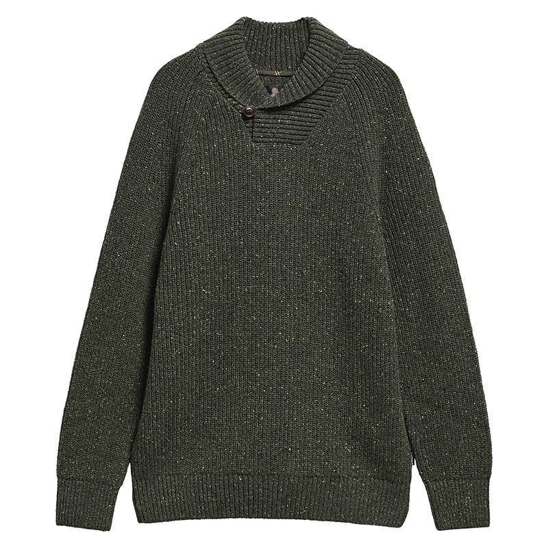Pull Essentials col châle chiné Barbour