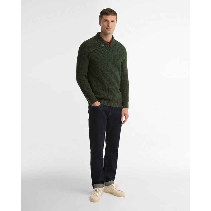 Pull Essentials col châle chiné Barbour