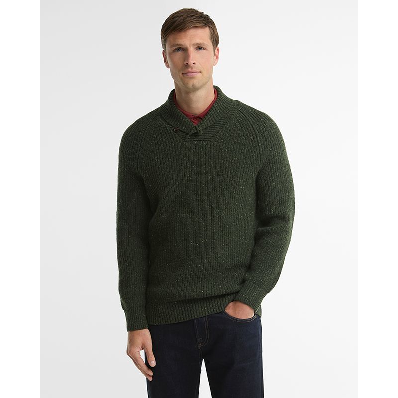 Pull Essentials col châle chiné Barbour