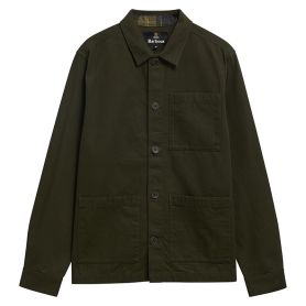 TARTAN TRIMMED WASHED OVERSHIRT