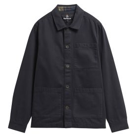 TARTAN TRIMMED WASHED OVERSHIRT