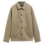 TARTAN TRIMMED WASHED OVERSHIRT