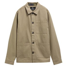 TARTAN TRIMMED WASHED OVERSHIRT