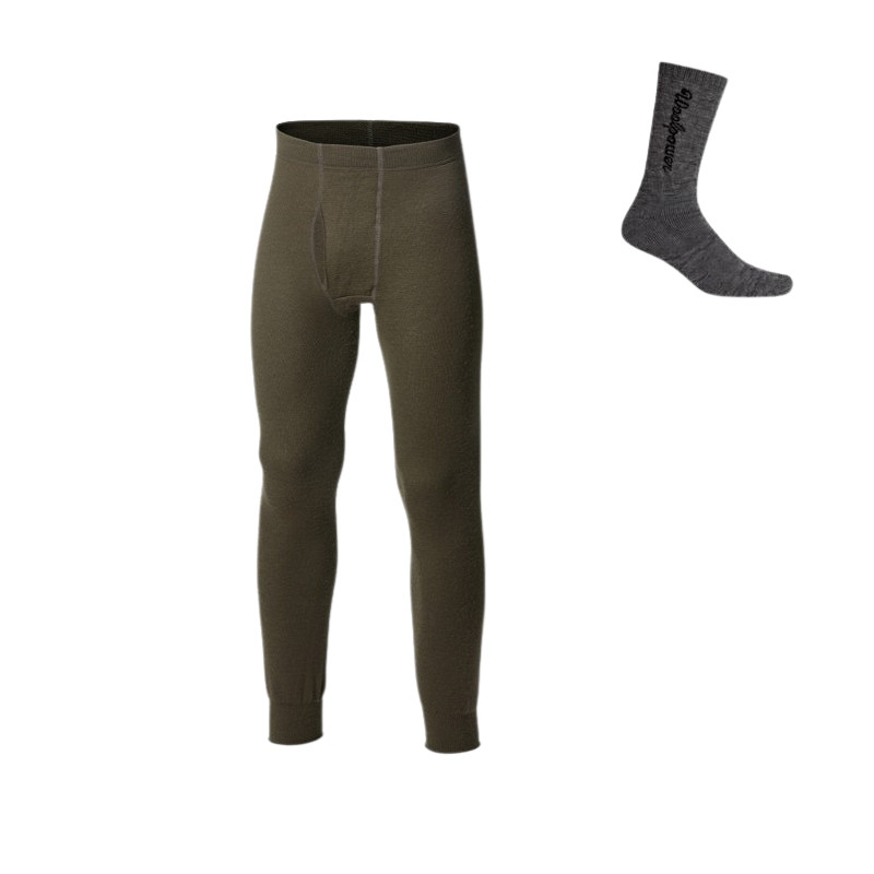 Caleçon Long Johns 400g with fly Woolpower avec chaussettes offertes