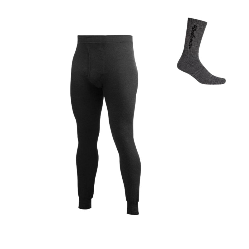 Caleçon Long Johns 400g with fly Woolpower avec chaussettes offertes