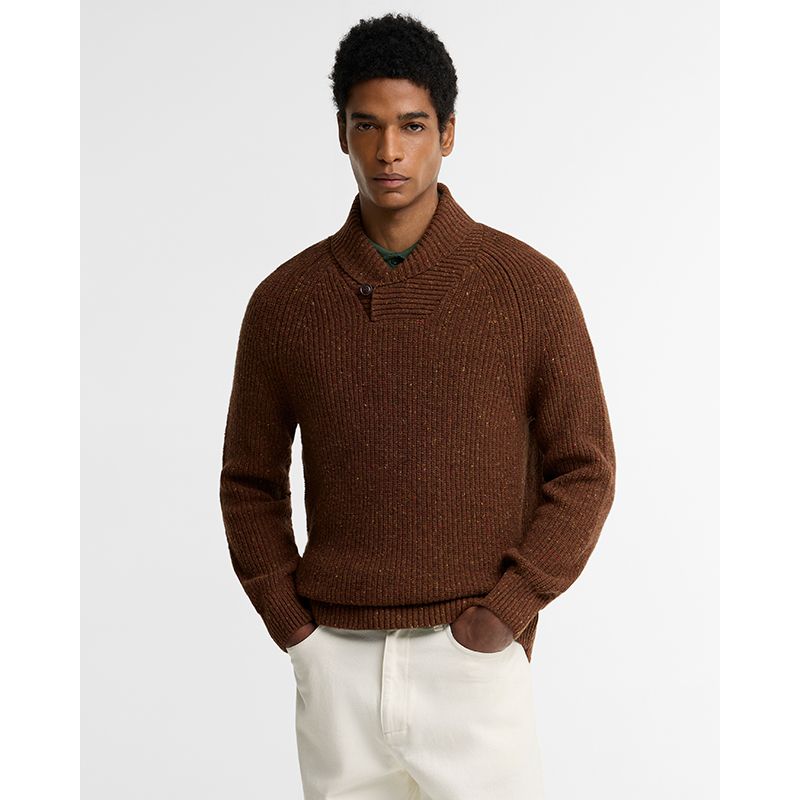 Pull Essentials col châle chiné Barbour