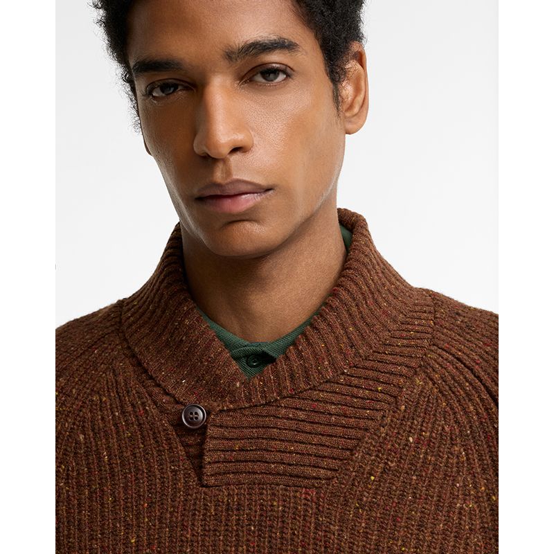 Pull Essentials col châle chiné Barbour