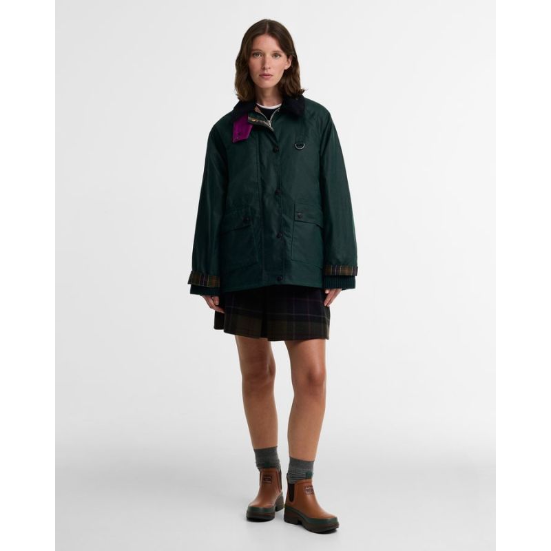 Veste huilée longue Spey femme Barbour X Paul Smith