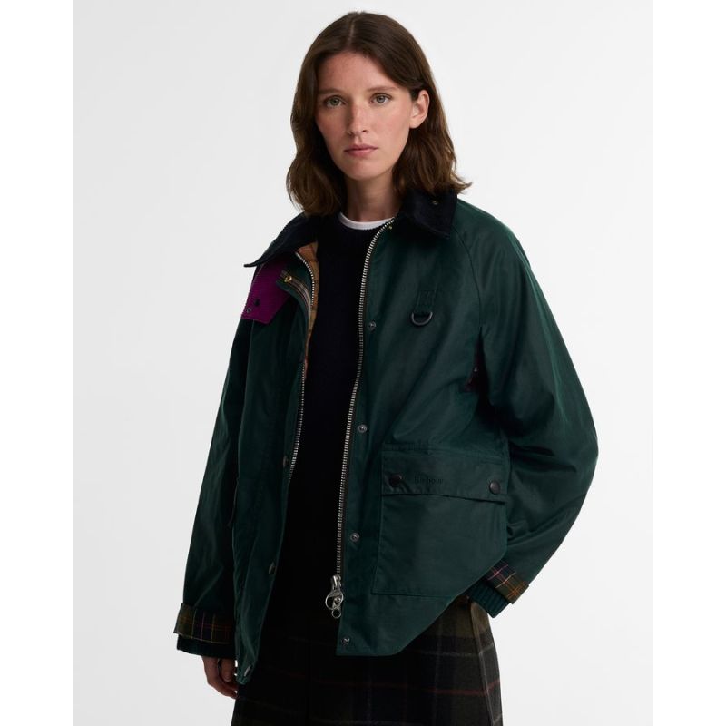 Veste huilée longue Spey femme Barbour X Paul Smith
