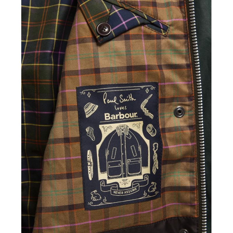 Veste huilée longue Spey femme Barbour X Paul Smith