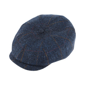Casquette 8 panneaux en laine shetland Fiebig