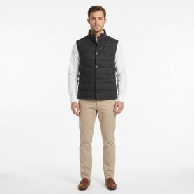 Veste gilet Bavarian vert de gris face
