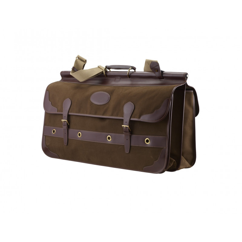 Sac de Battue en toile et cuir 3 soufflets Alexandre Mareuil