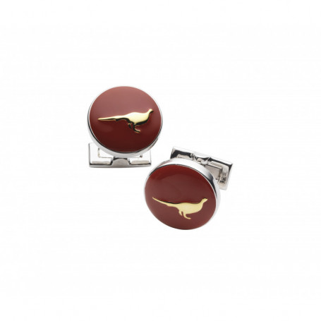 Boutons de manchettes Faisans Orange Sanguine Laksen