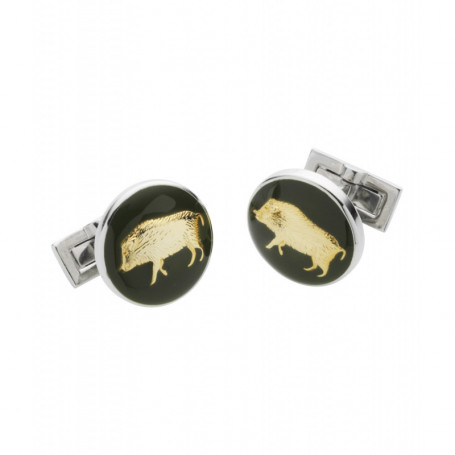 Wild zwijn manchetknopen Laksen