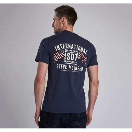 T shirt Steve McQueen International Flag Barbour