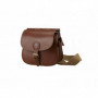 Sac cartouchière à rabat articulé en cuir Alexandre Mareuil