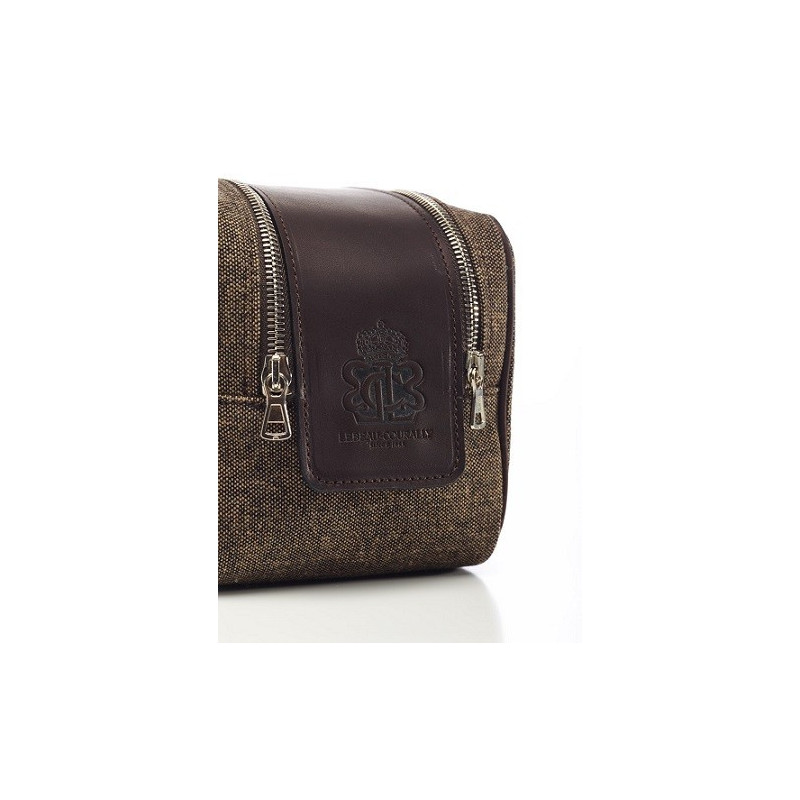 Trousse de Toilette Toile & Cuir Lebeau-Courally