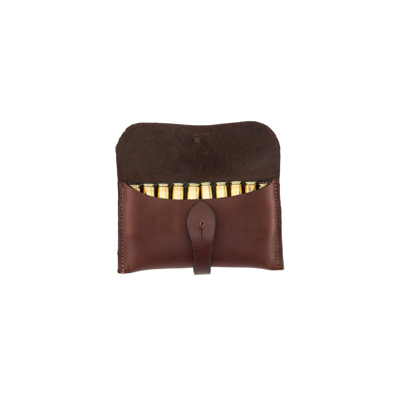 Poches pour 10 balles en Cuir Marron Foncé Country Sellerie