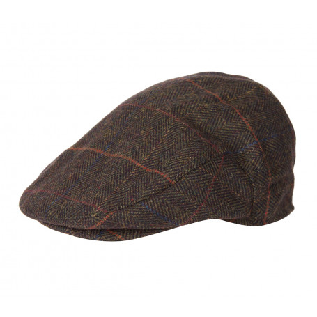 Casquette plate en tweed Wilkin Barbour