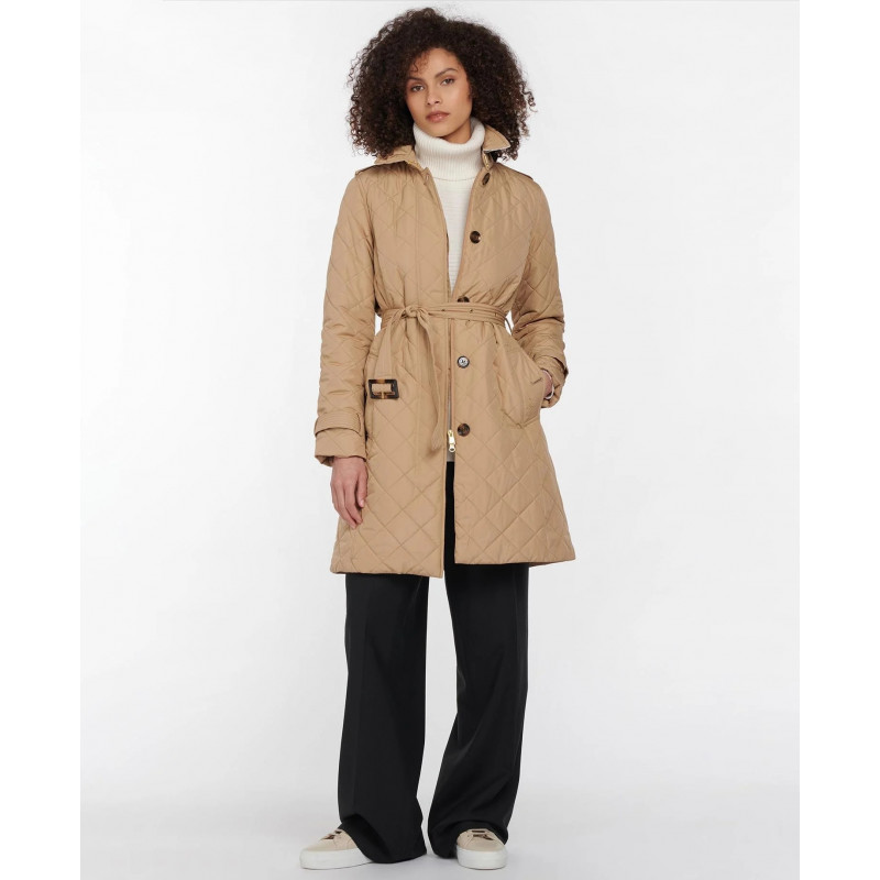 Veste longue matelassée Caledonian femme Barbour