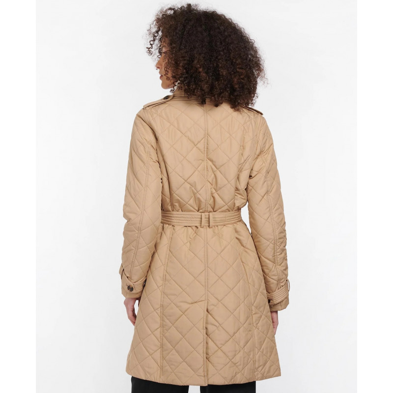 Veste longue matelassée Caledonian femme Barbour