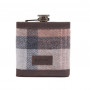Flasque tartan et cuir Barbour