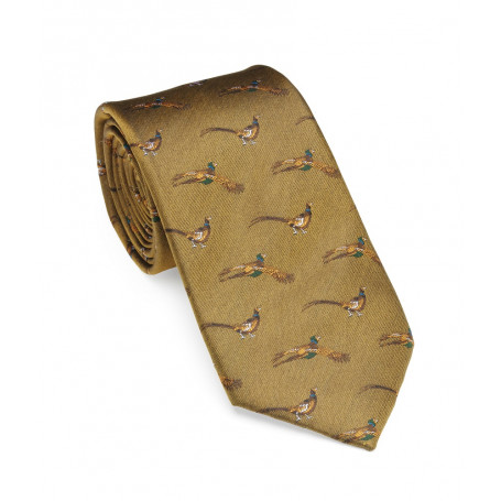 Cravate Faisans vert prairie Laksen