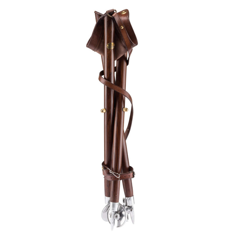 Trépied Pliant en Bois et Cuir Gastrock