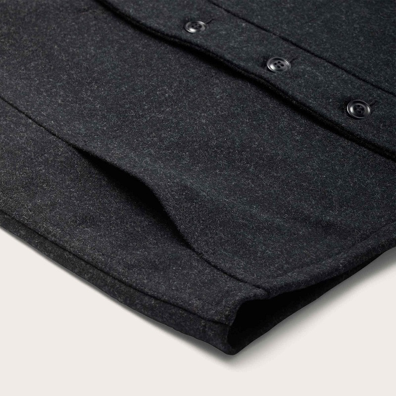 Gilet en Laine Mackinaw à Carreaux Rouge Filson