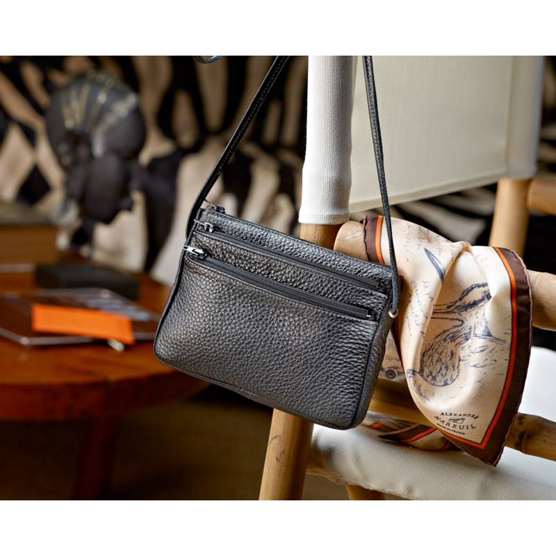 Leren clutch tas met schouderriem Alexandre Mareuil