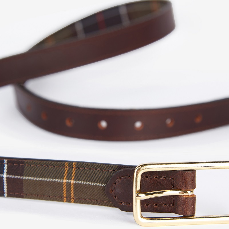 Ceinture réversible en cuir et Tartan femme Barbour