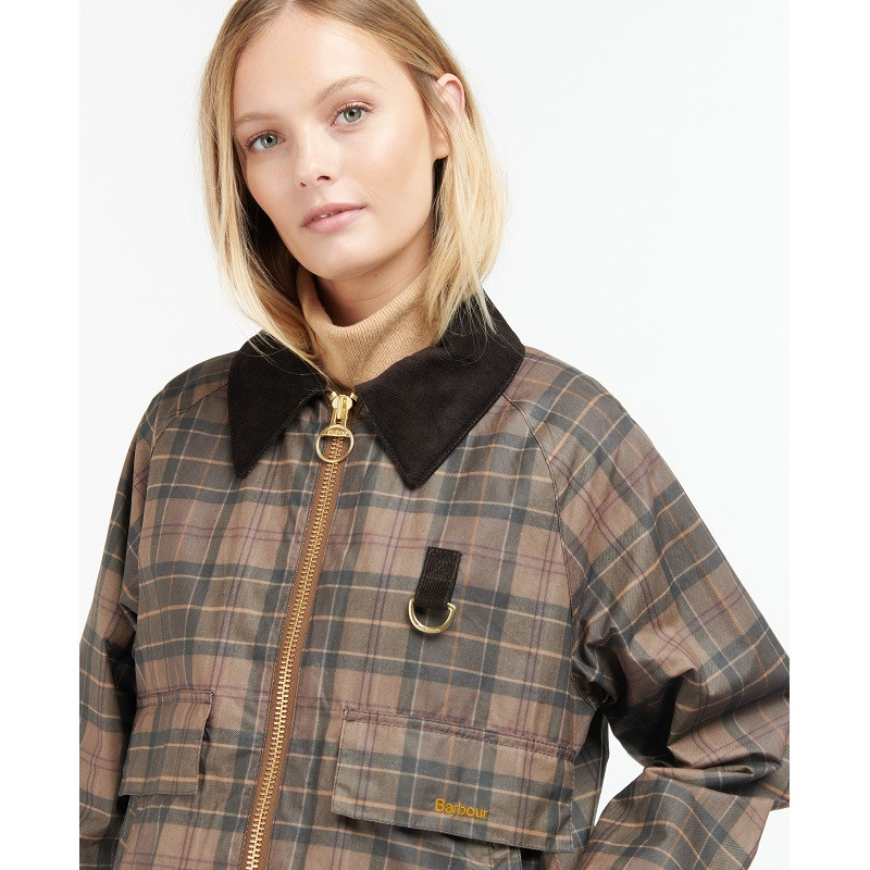 Veste huilée en tartan Eddleston femme Barbour