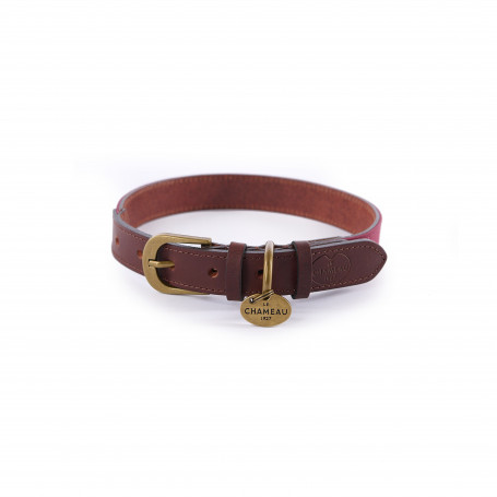 Collier pour chien cuir et coton huilé Le Chameau