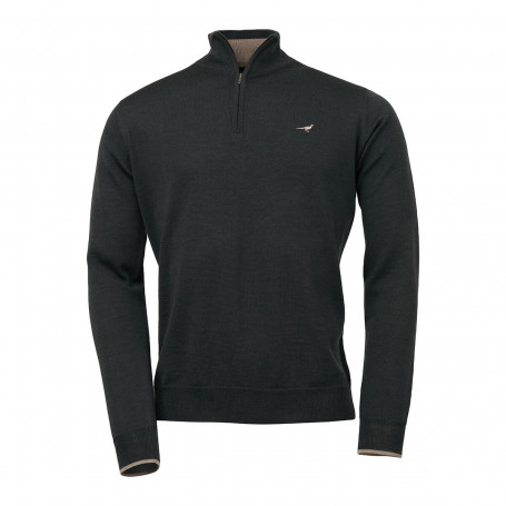 Trui Col Zip Norfolk Merino Lakens
