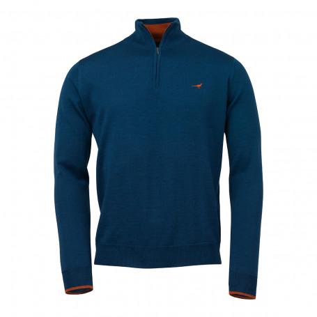 Trui Col Zip Norfolk Merino Lakens