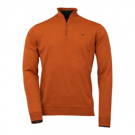 Pull Col Zip Norfolk Merino Laksen