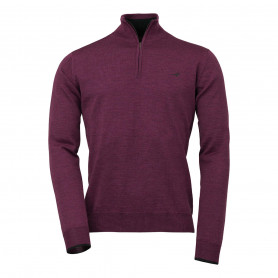 Pull Col Zip Norfolk Merino Laksen