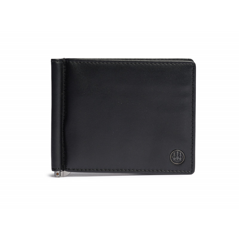 Porte-cartes en cuir avec clip Beretta