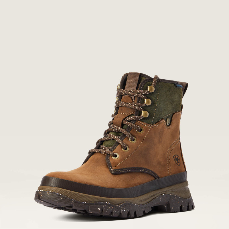 Bottes à talons plats pour femmes - Rouge - Fermeture éclair latérale